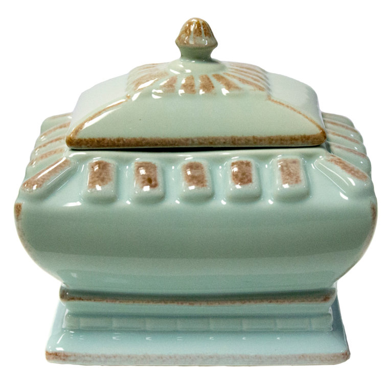 Benzara Traditional Decorative Ceramic Lidded Box Wayfair